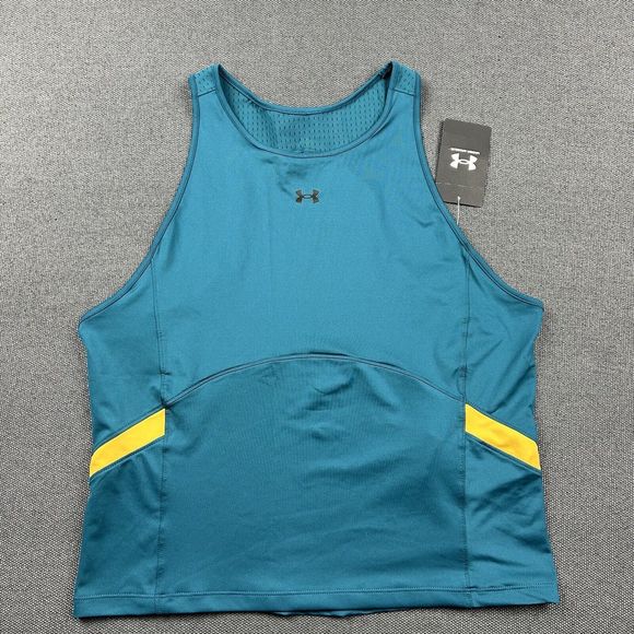 Under Armour Tank Top Women's XL Mesh Tank Blue NWT - Picture 1 of 5